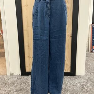 American Eagle Outfitters Dark Blue Wide Leg Trouser Jeans
